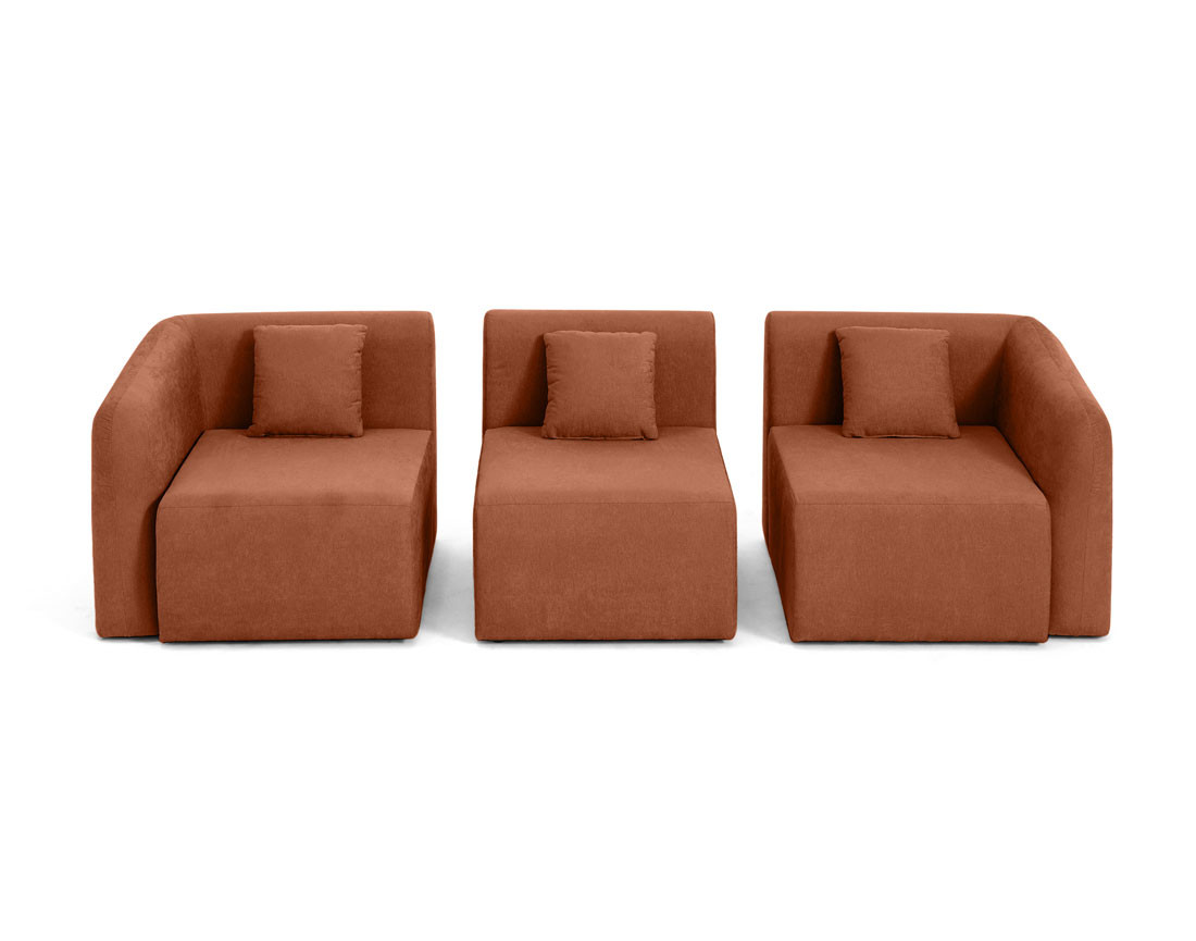 Canapé modulable 3 places en tissu Ikare