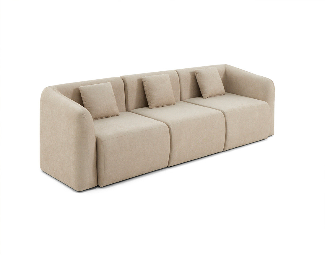 Canapé modulable 3 places en tissu Ikare