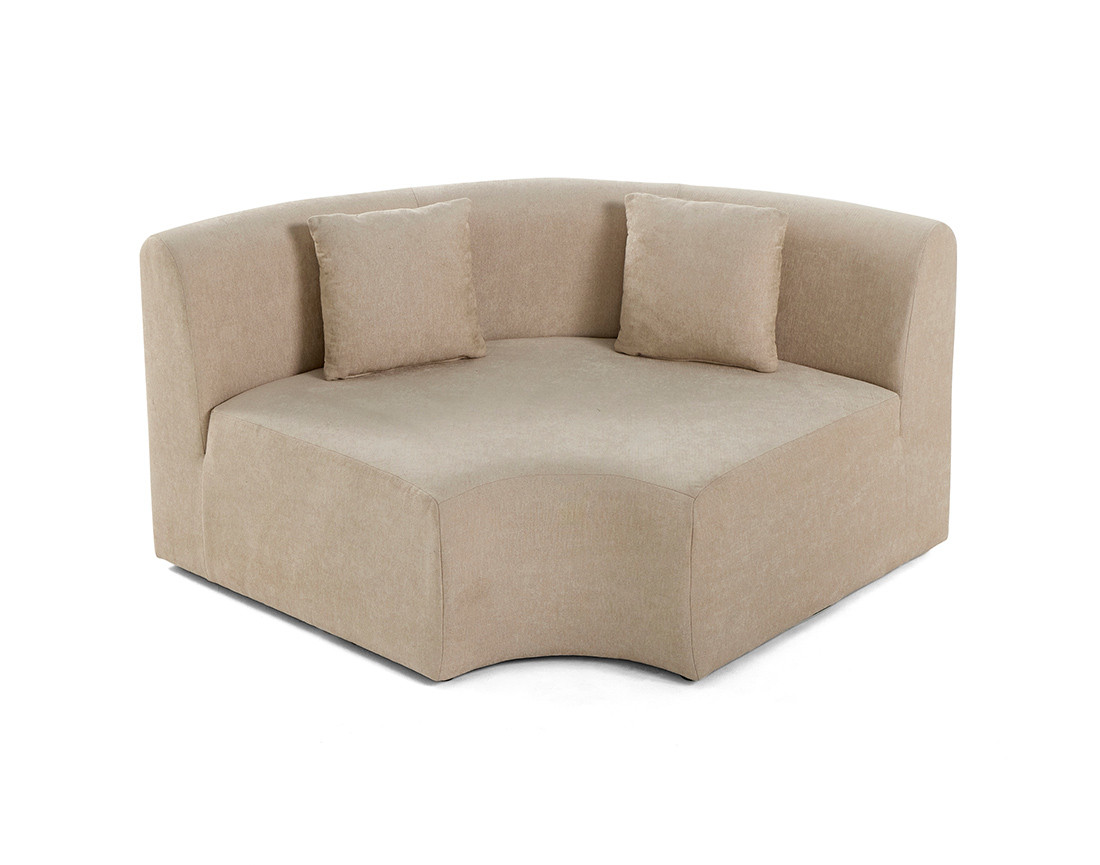 Module d'assise d'angle réversible en tissu Ikare