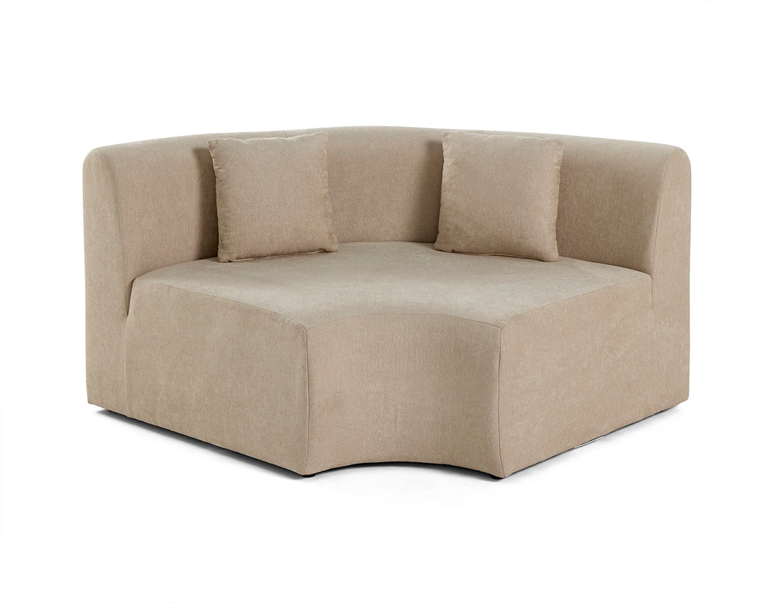 Module d'assise d'angle réversible en tissu Ikare
