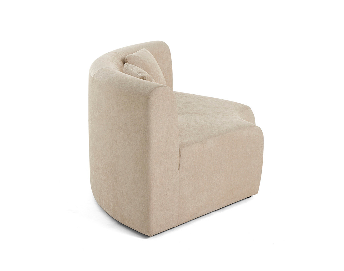 Module d'assise d'angle réversible en tissu Ikare