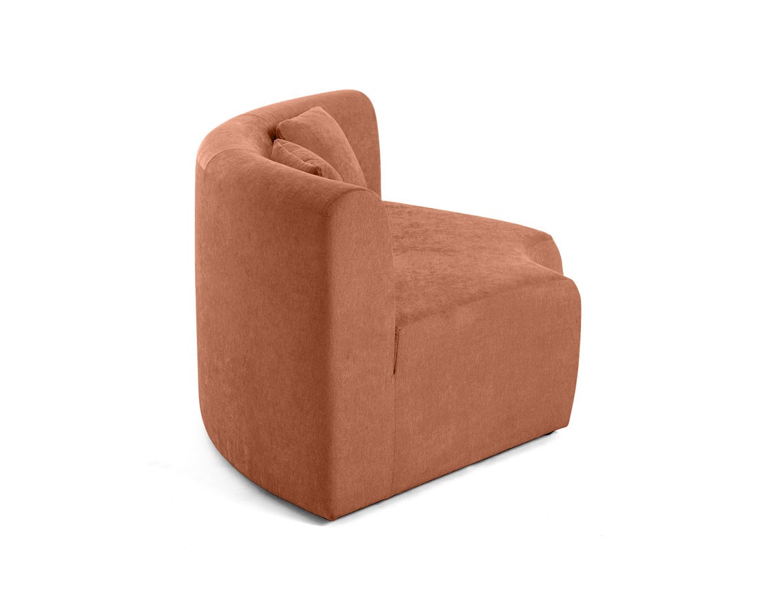 Module d'assise d'angle réversible en tissu Ikare