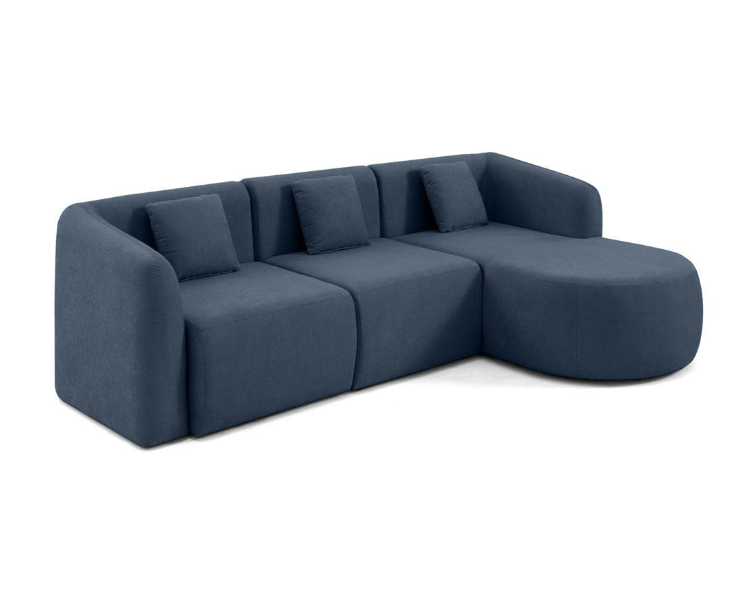 Canapé modulable d'angle droit 4 places en tissu Ikare