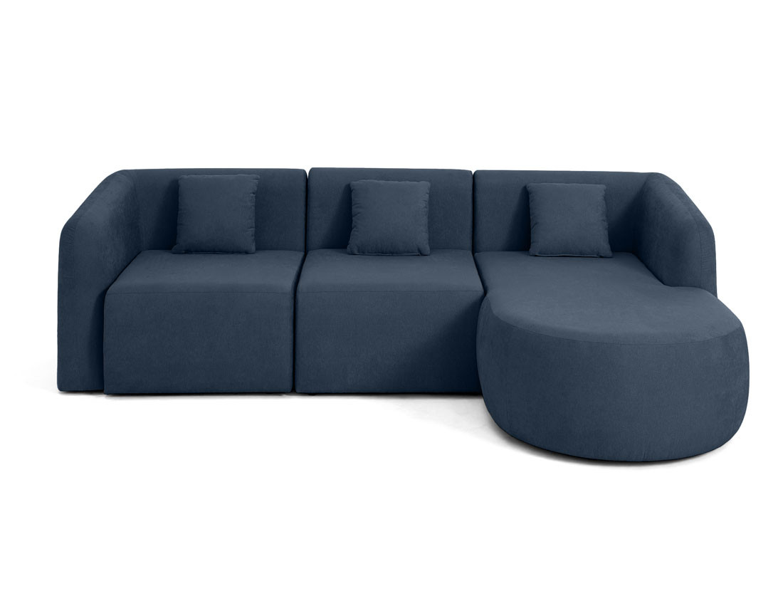 Canapé modulable d'angle droit 4 places en tissu Ikare