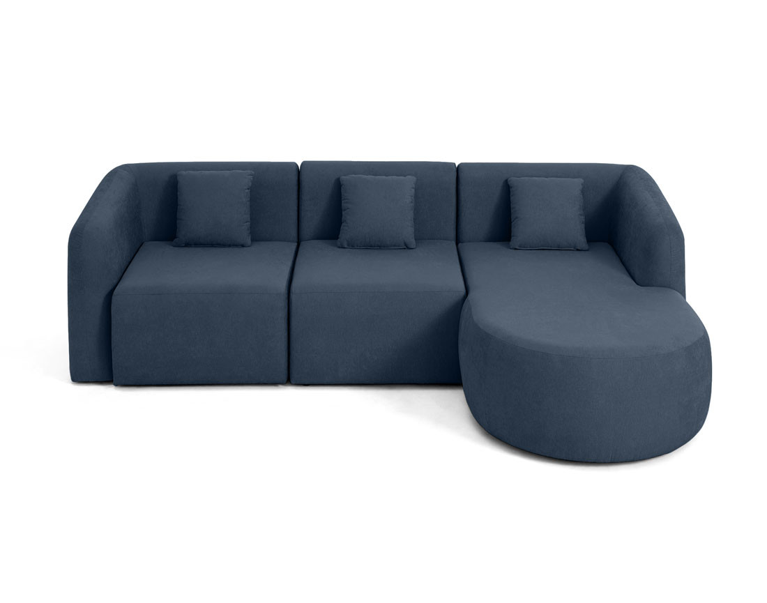 Canapé modulable d'angle droit 4 places en tissu Ikare
