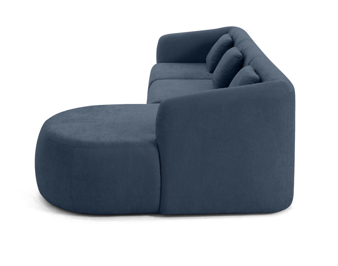 Canapé modulable d'angle droit 4 places en tissu Ikare