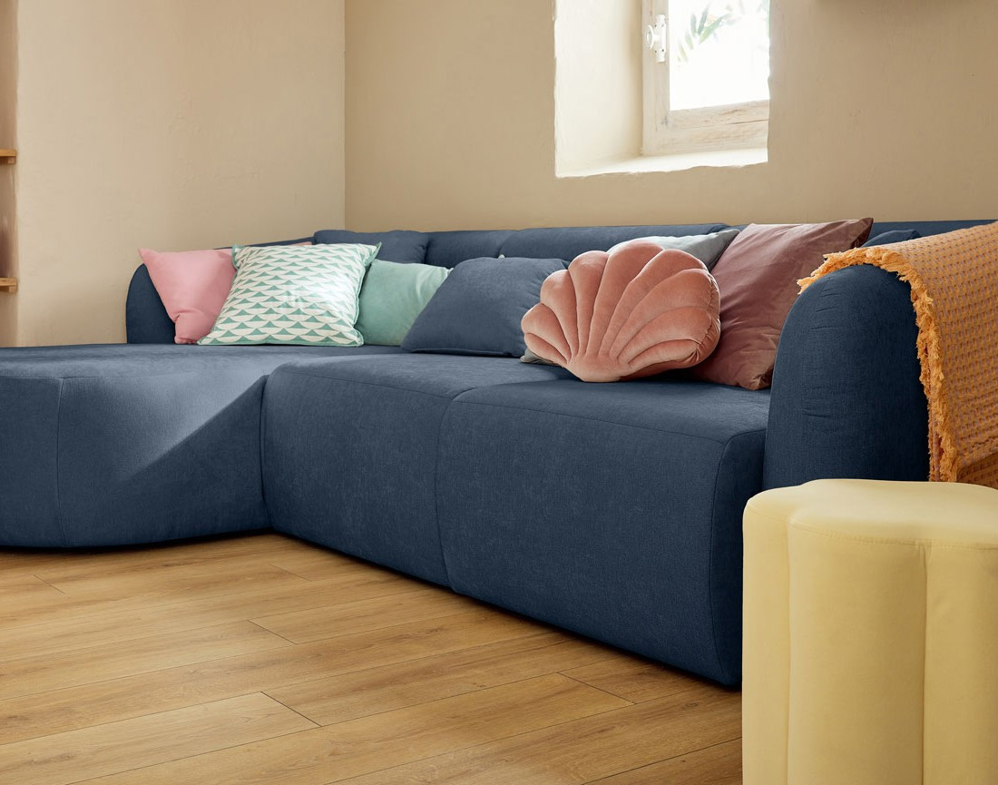 Canapé modulable d'angle gauche 4 places en tissu Ikare