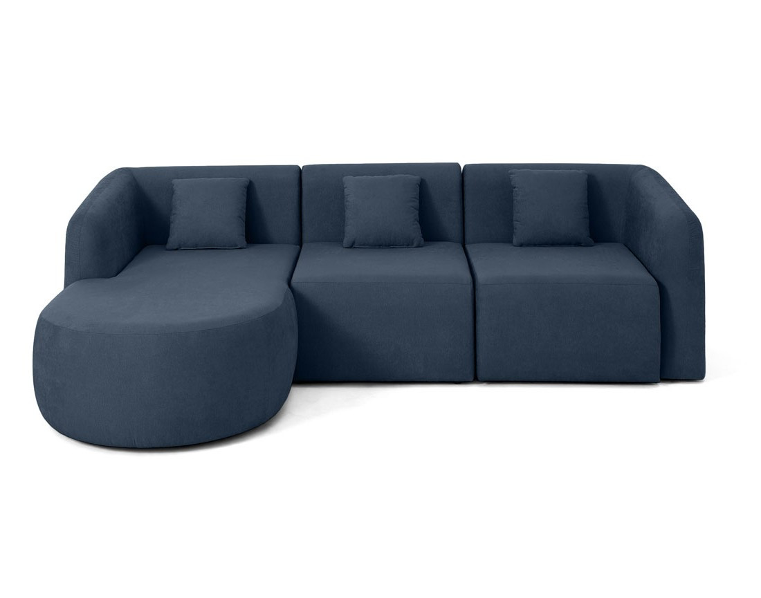 Canapé modulable d'angle gauche 4 places en tissu Ikare