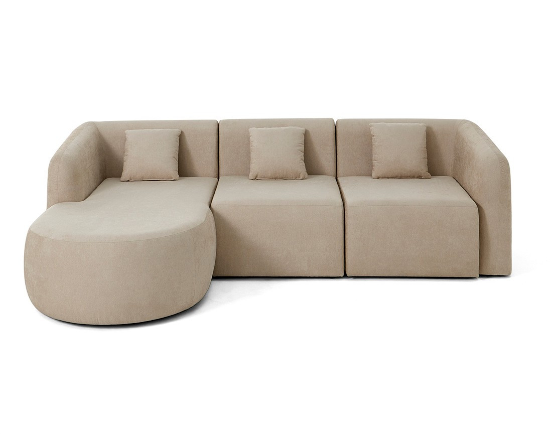 Canapé modulable d'angle gauche 4 places en tissu Ikare