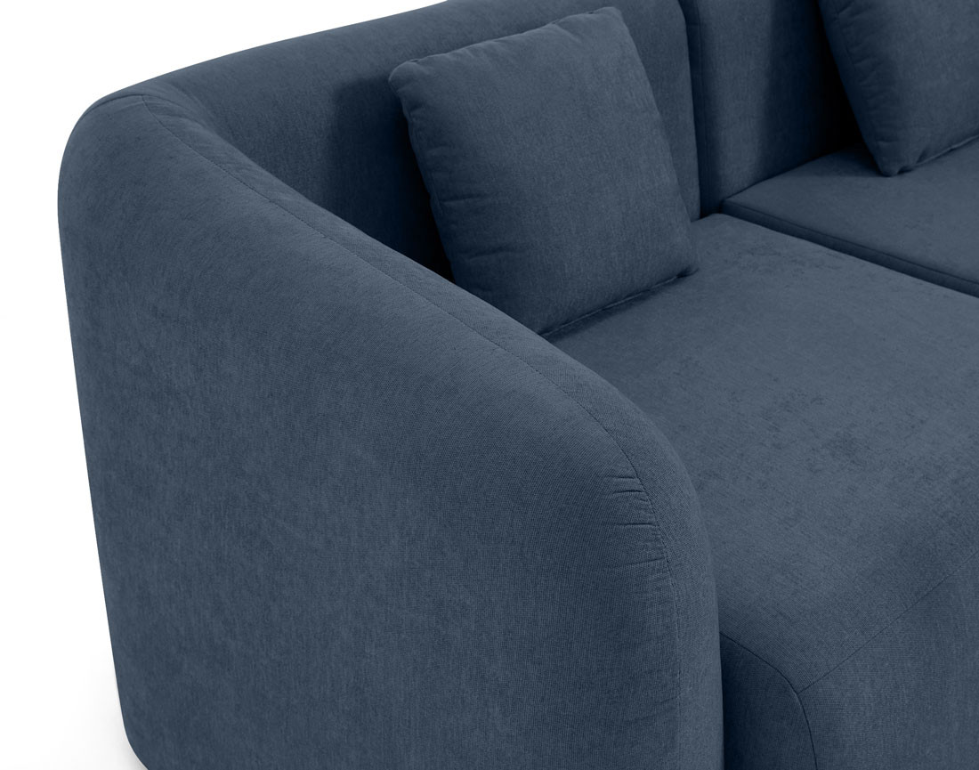 Canapé modulable d'angle droit 5 pl, méridienne, tissu Ikare