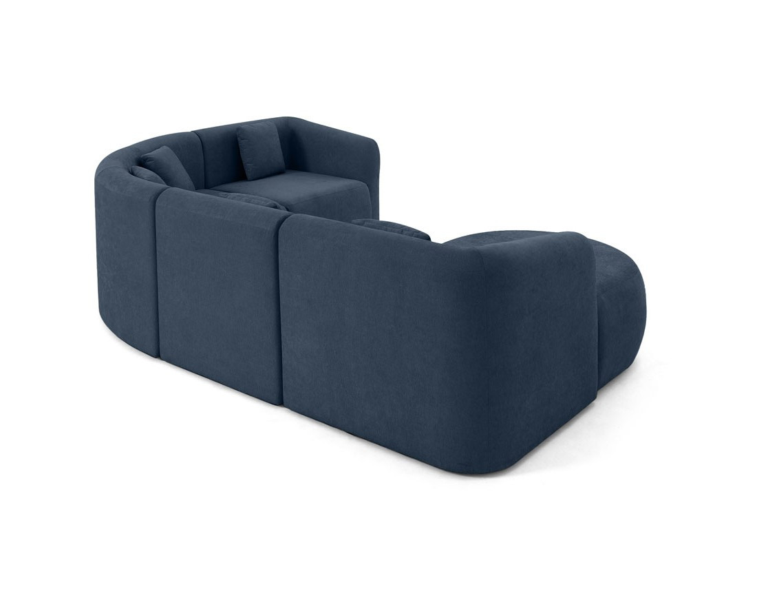 Canapé modulable d'angle gauche 5 pl, méridienne, tissu Ikare