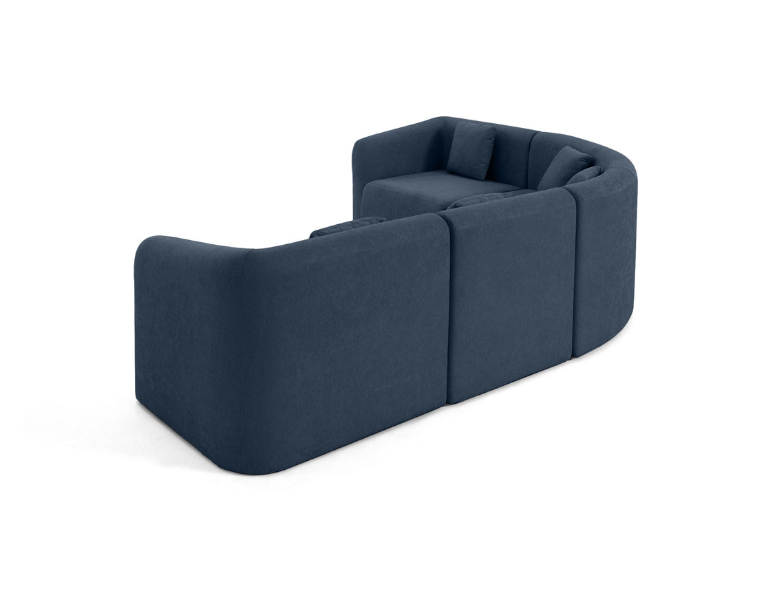 Canapé modulable d'angle réversible 5 places, tissu Ikare