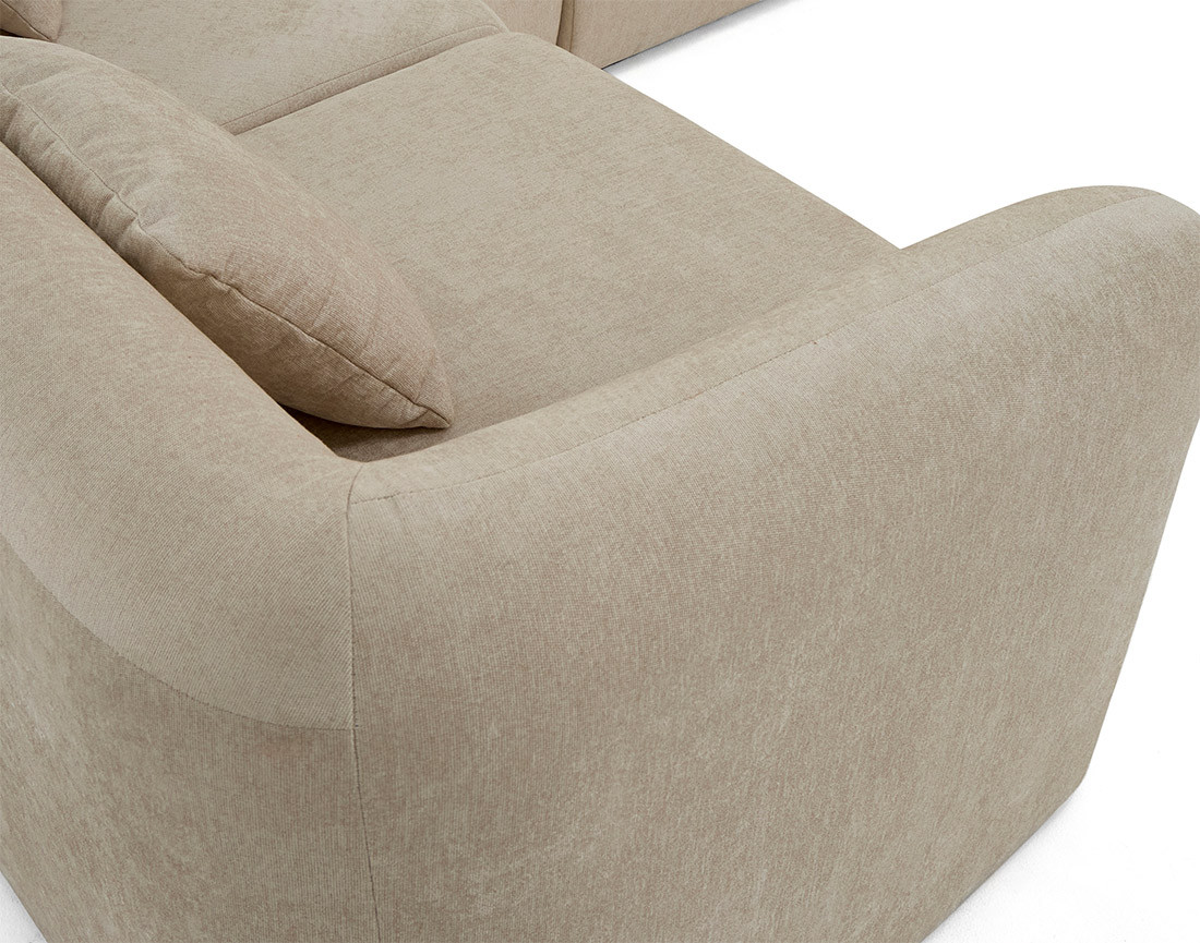 Canapé modulable d'angle droit, 6 places en tissu Ikare