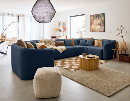 Module d'assise sans accoudoirs en tissu Ikare