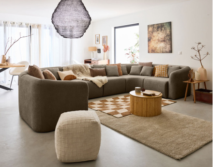 Module d'assise sans accoudoirs en tissu Ikare