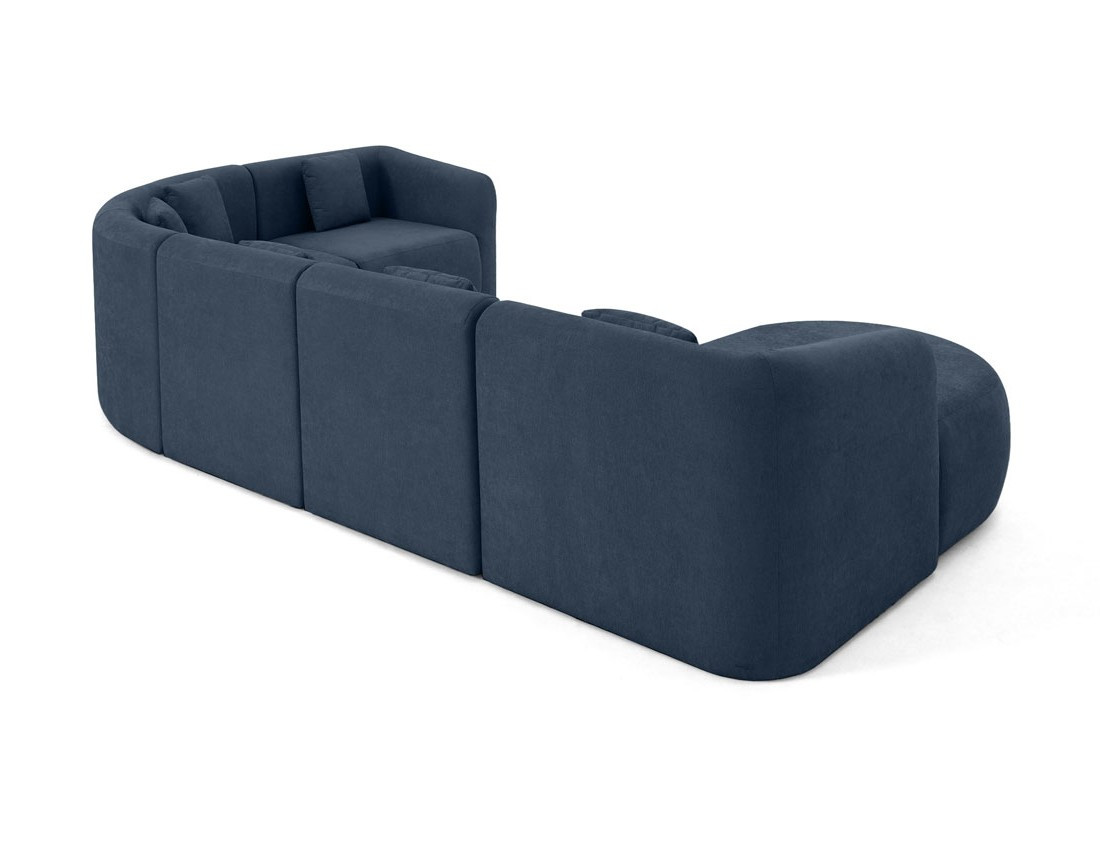 Canapé modulable d'angle gauche 6 places en tissu Ikare