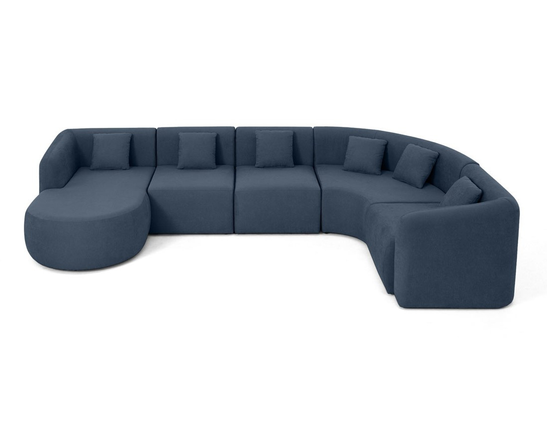 Canapé modulable d'angle gauche 6 places en tissu Ikare