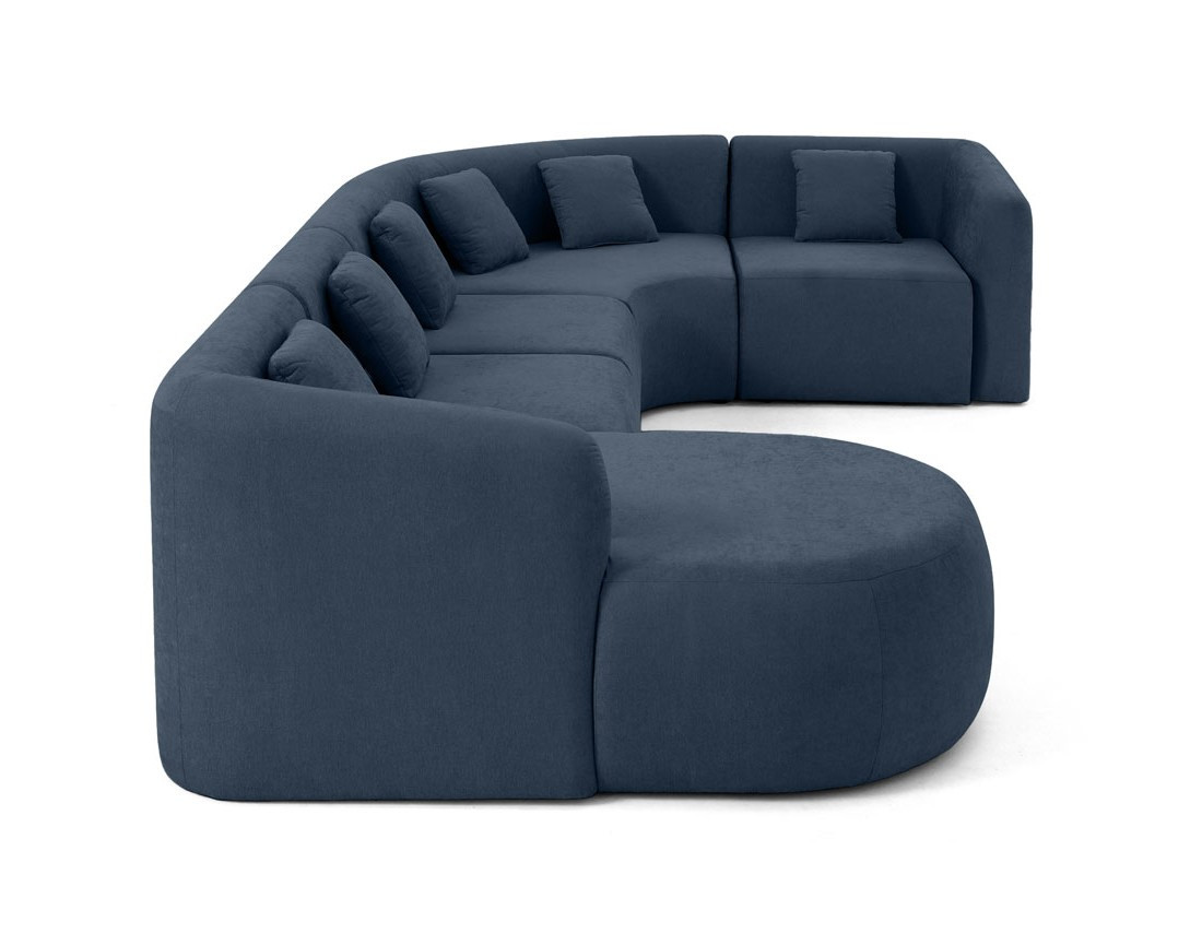 Canapé modulable d'angle gauche 6 places en tissu Ikare