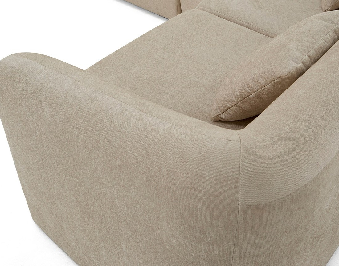 Canapé modulable d'angle gauche 6 places en tissu Ikare