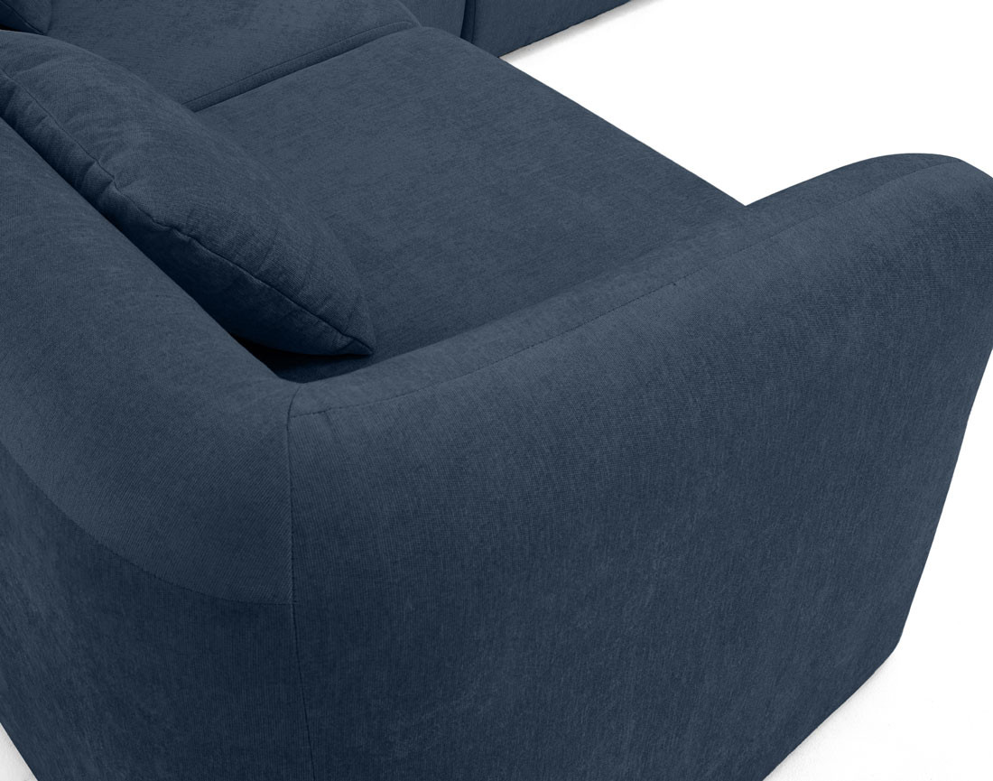 Canapé modulable panoramique 7 places en tissu Ikare