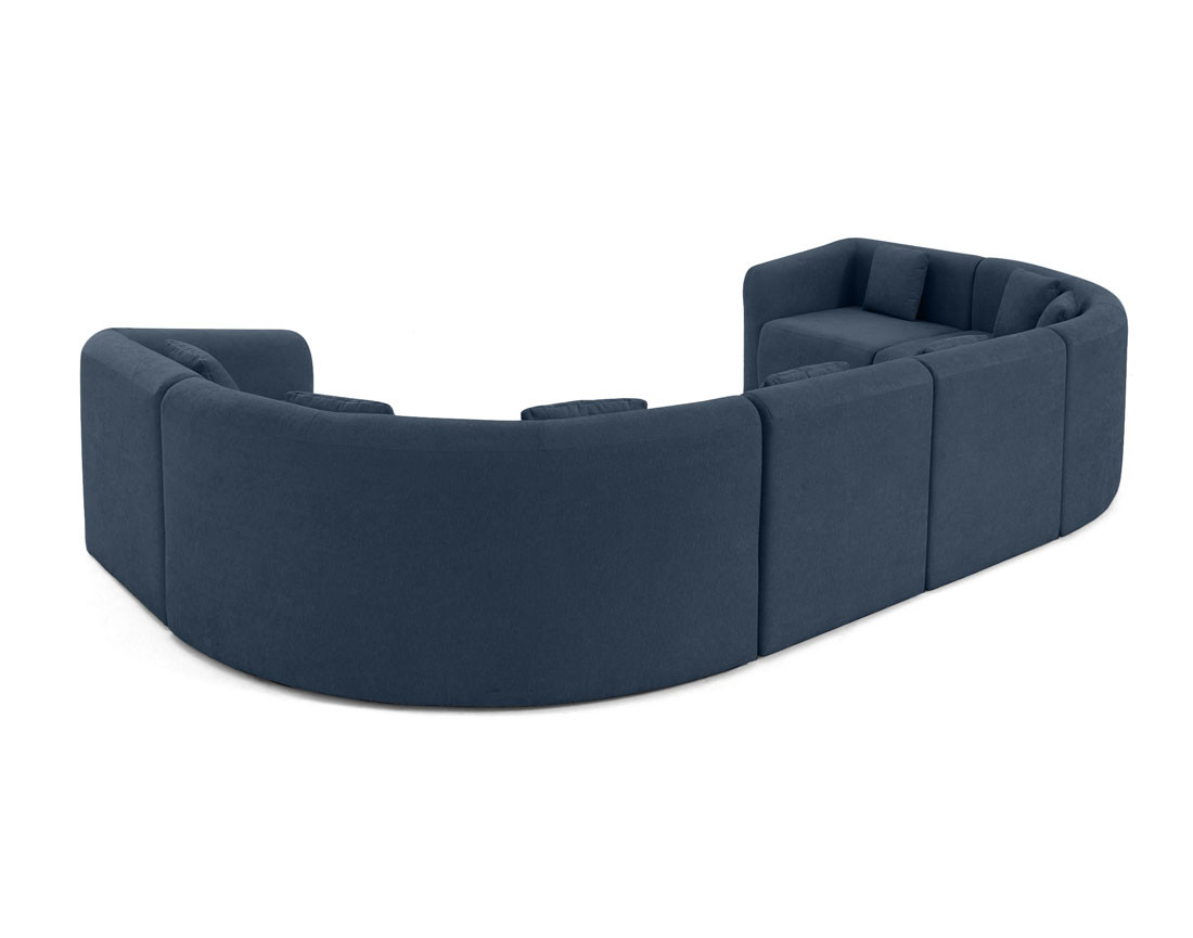 Canapé modulable panoramique 7 places en tissu Ikare