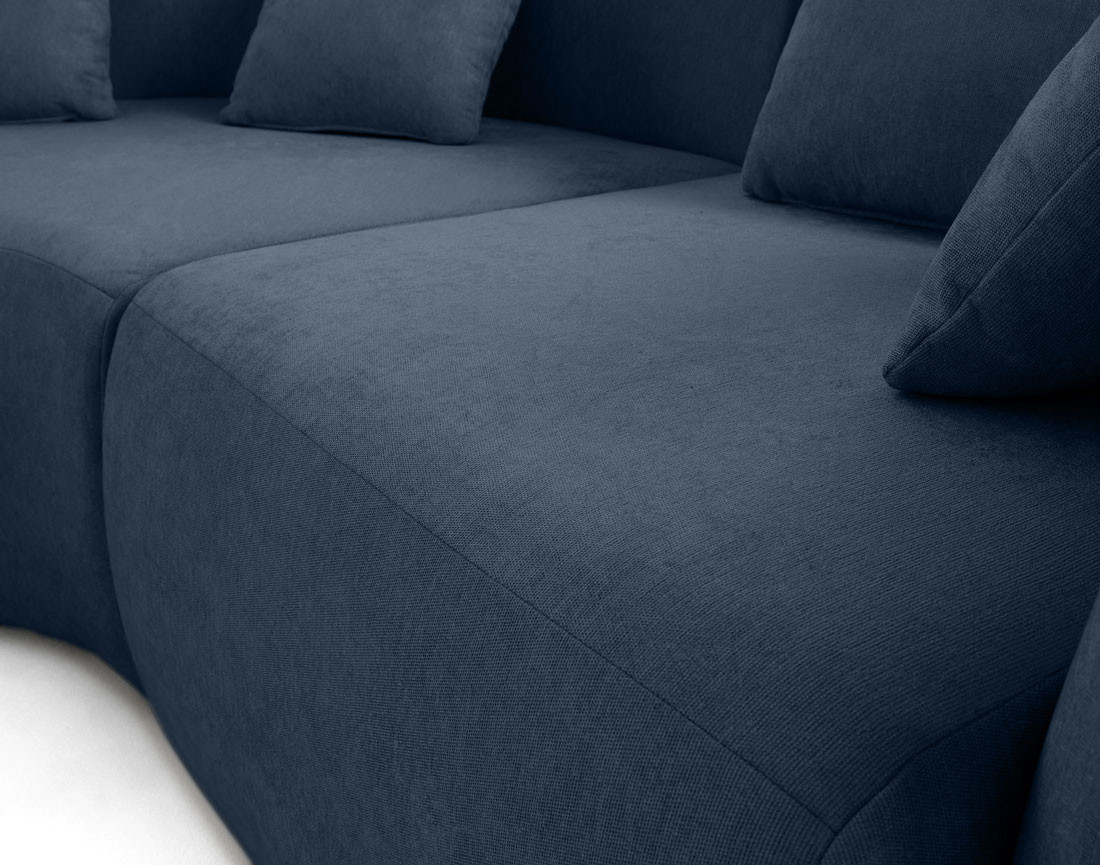 Canapé modulable panoramique 7 places en tissu Ikare