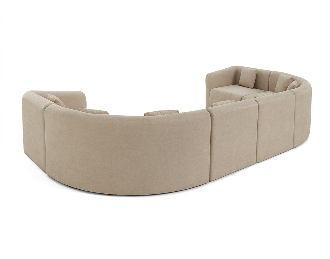 Canapé modulable panoramique 7 places en tissu Ikare