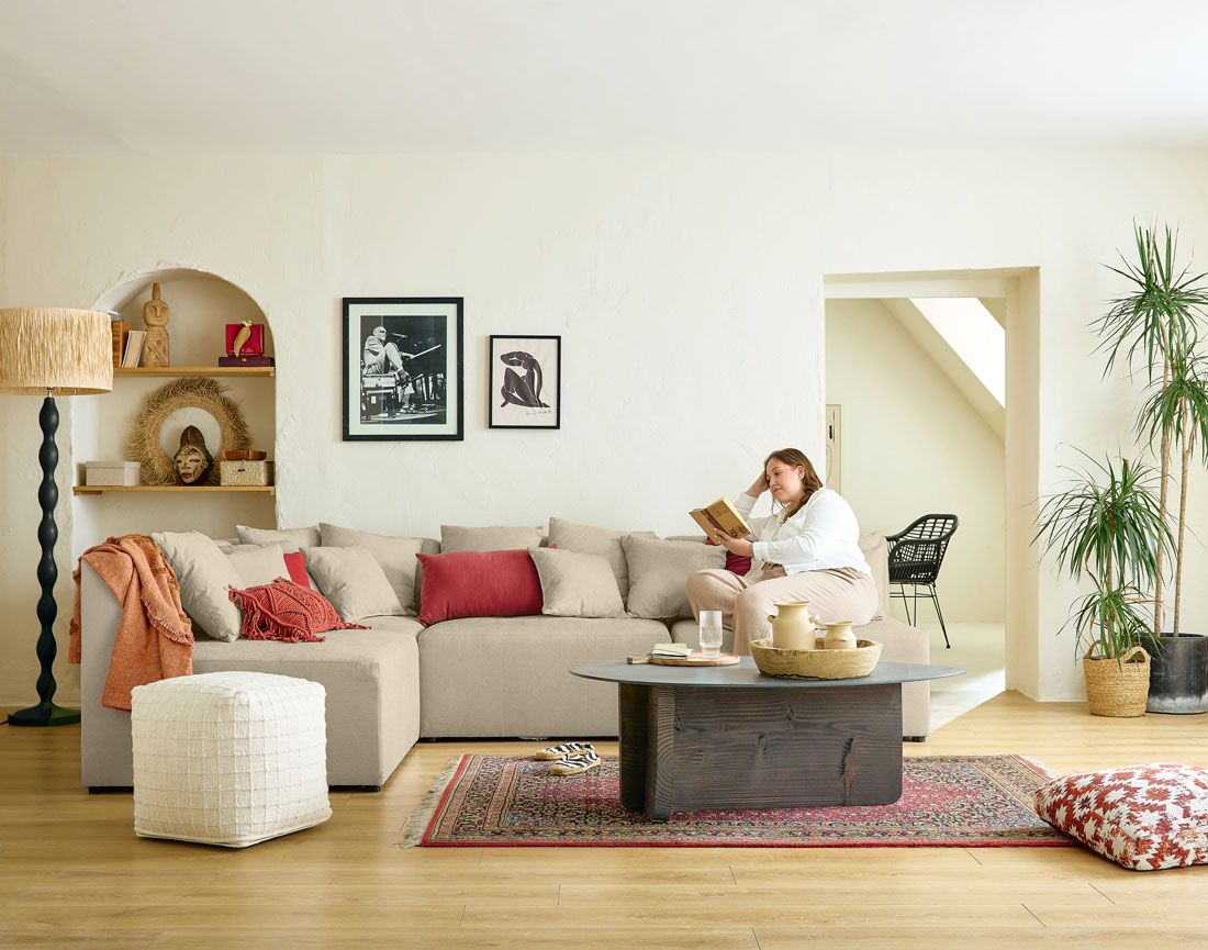 Amalfi - canapé modulable d'angle réversible - 4 places - en tissu Lisa Design