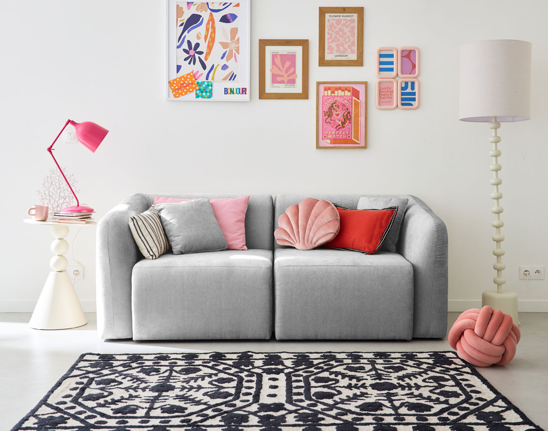 module d'assise d'angle droit en tissu Ikare