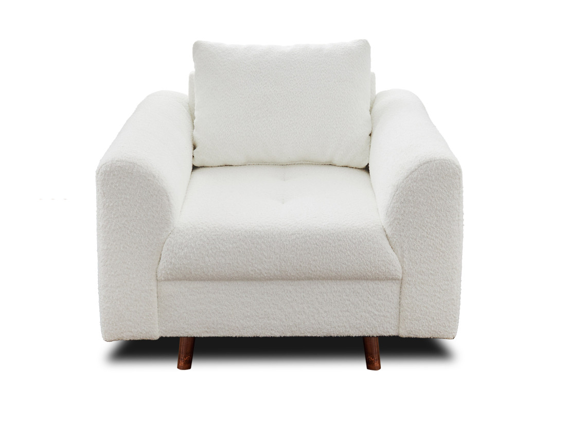 Fauteuil en tissu bouclette Rune