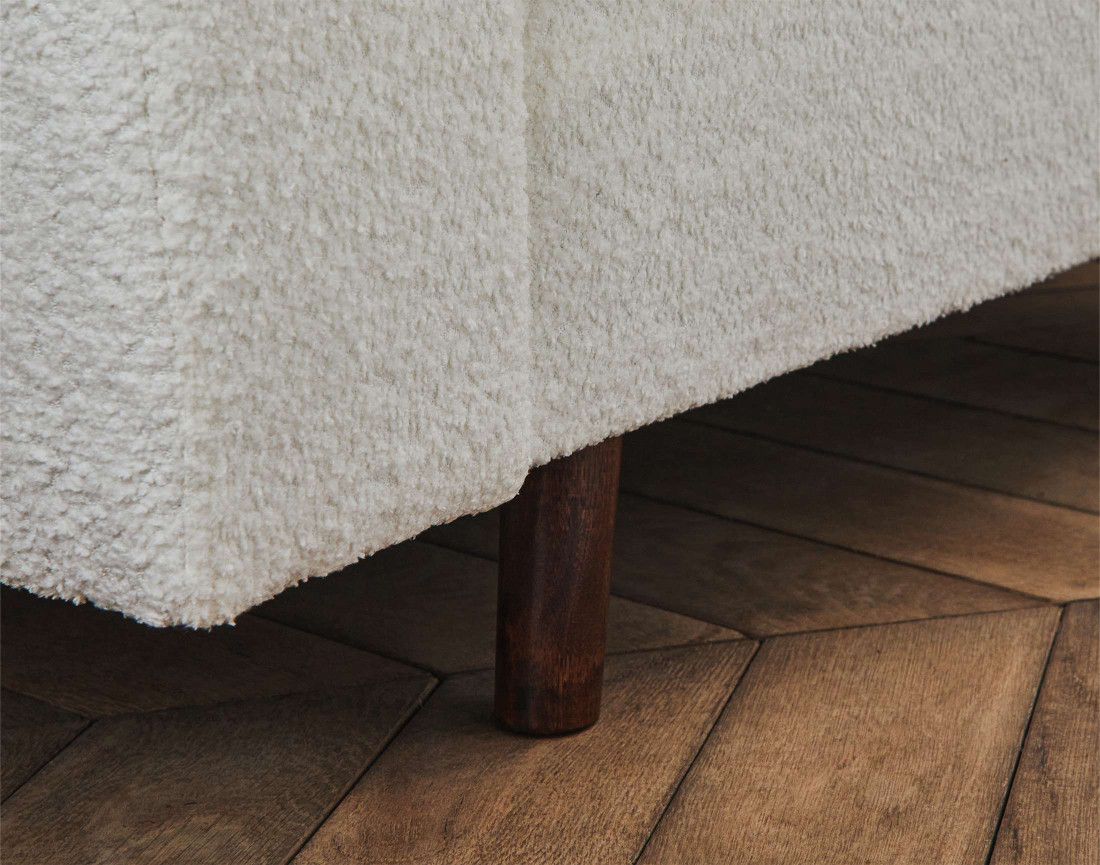 Fauteuil en tissu bouclette Rune