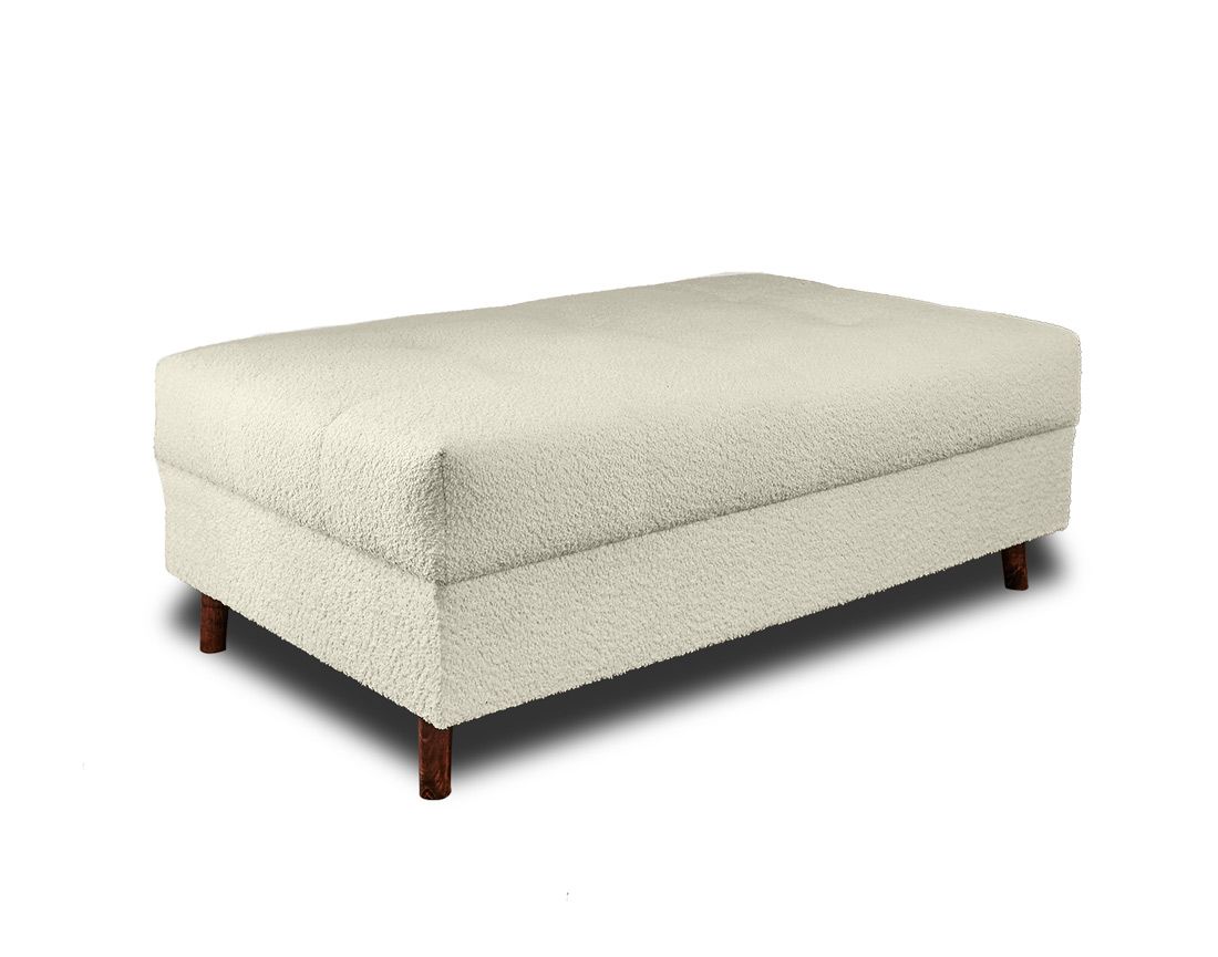 Rune - canapé panoramique d'angle gauche - 7 places - avec pouf d'appoint - en tissu bouclette Lisa Design
