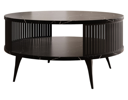 Table basse effet marbre noir 1 niche 75 cm Forini