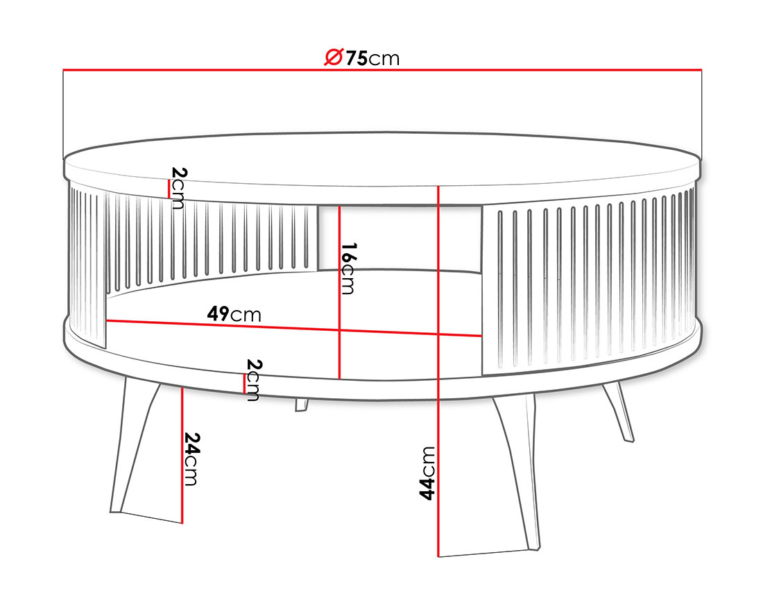 Table basse effet marbre noir et doré 1 niche 75 cm Forini