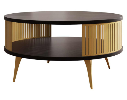 Table basse noir et doré 75 cm Forini