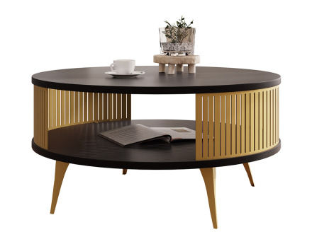 Table basse noir et doré 75 cm Forini