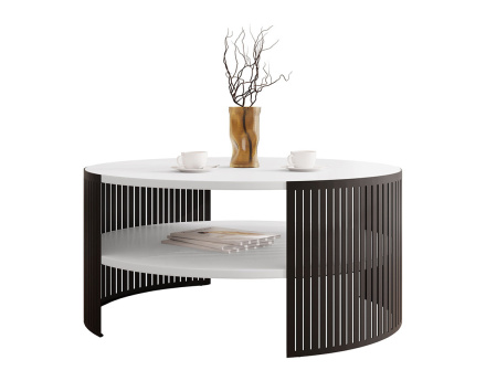 Table basse blanc et noir 75 cm Cruz