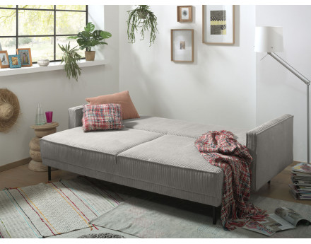 Canapé 3 places convertible avec coffre en velours côtelé Charlie