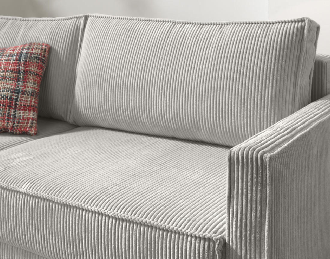 Canapé 3 places convertible avec coffre en velours côtelé Charlie