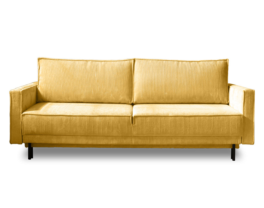 Canapé 3 places convertible avec coffre en velours côtelé Charlie