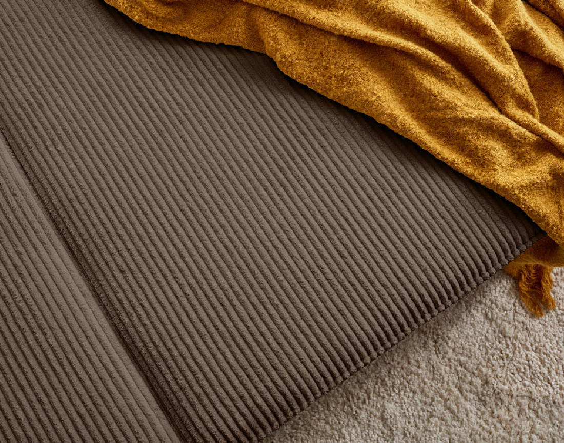 Canapé d'angle réversible 4 places convertible avec coffre en velours côtelé Charlie