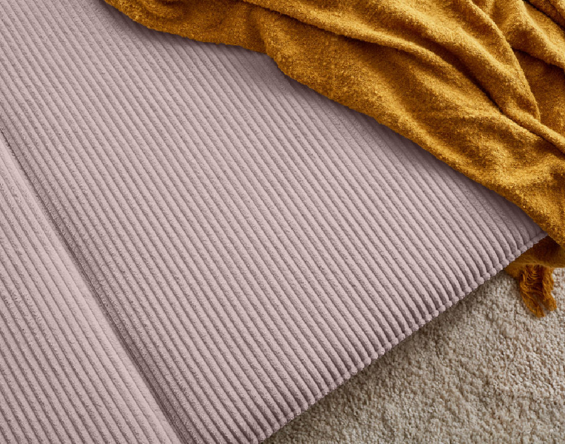 Canapé d'angle réversible 4 places convertible avec coffre en velours côtelé Charlie