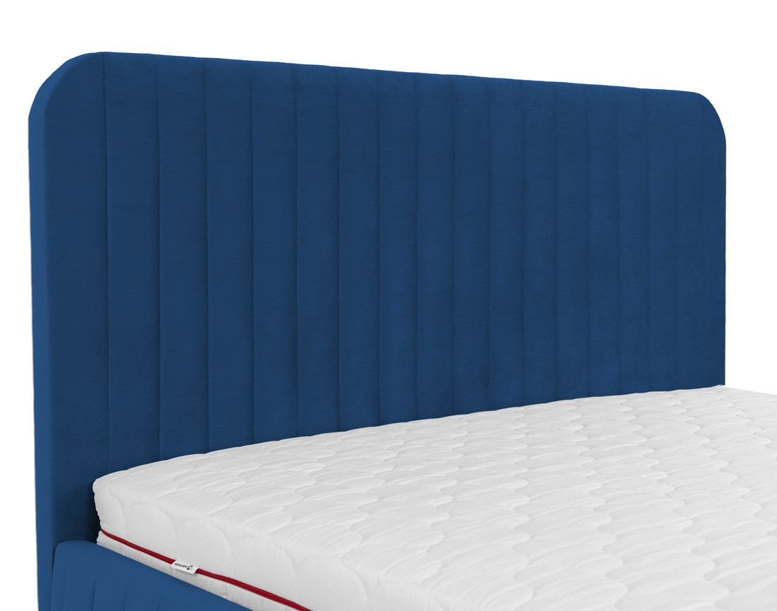 Lit coffre 140x200 cm sommier inclus en velours Stuart