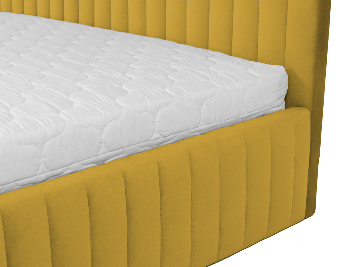 Lit coffre 140x200 cm sommier inclus en velours Stuart