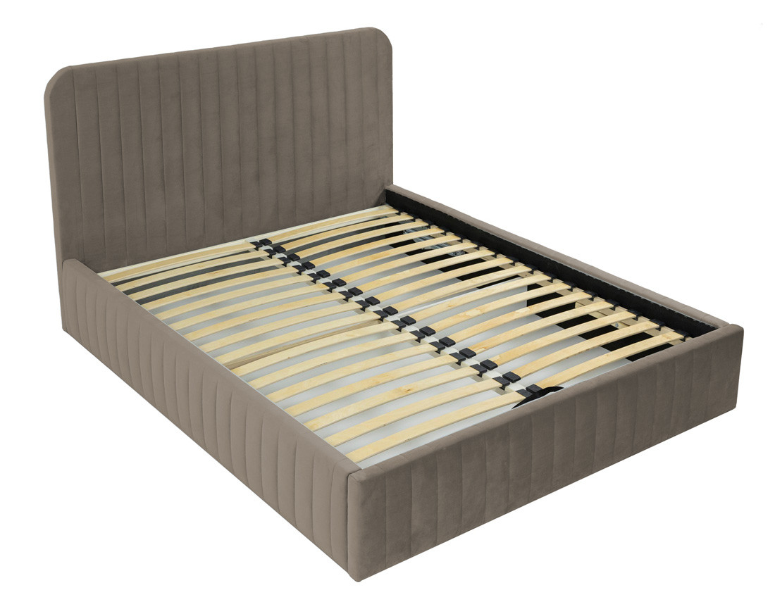 Lit coffre 160x200 cm sommier inclus en velours Stuart