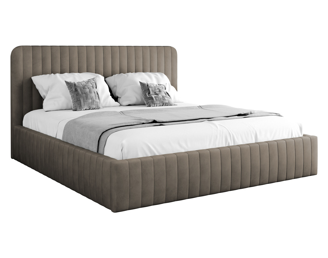 Lit coffre 160x200 cm sommier inclus en velours Stuart