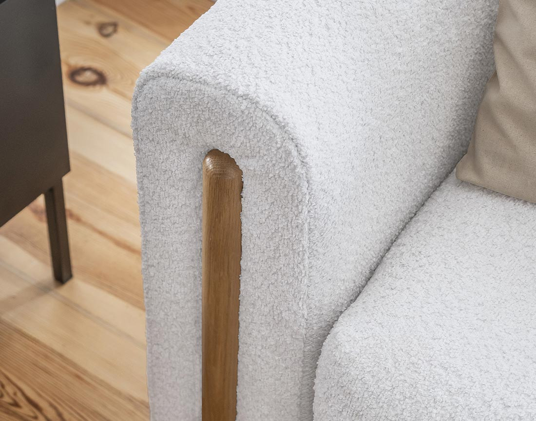 Canapé 3 places convertible avec coffre en tissu bouclette Glendale