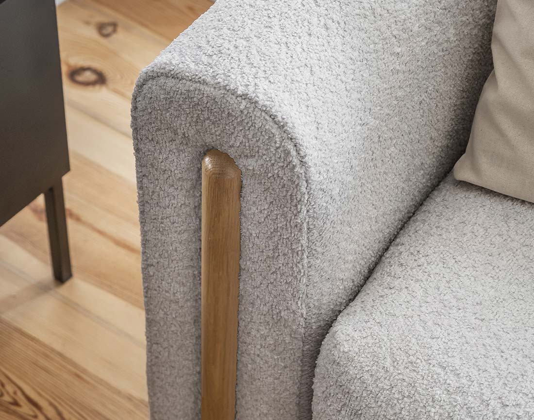 Canapé 3 places convertible avec coffre en tissu bouclette Glendale