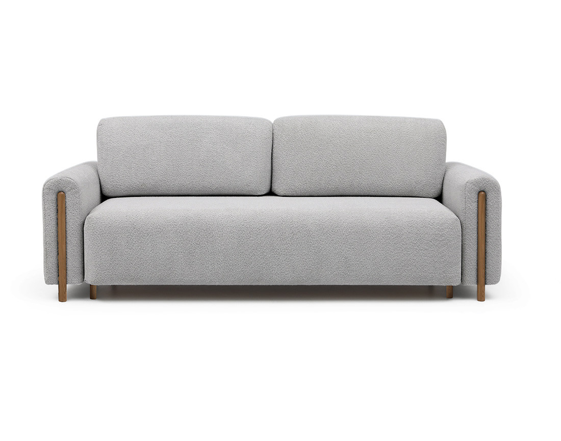 Canapé 3 places convertible avec coffre en tissu bouclette Glendale