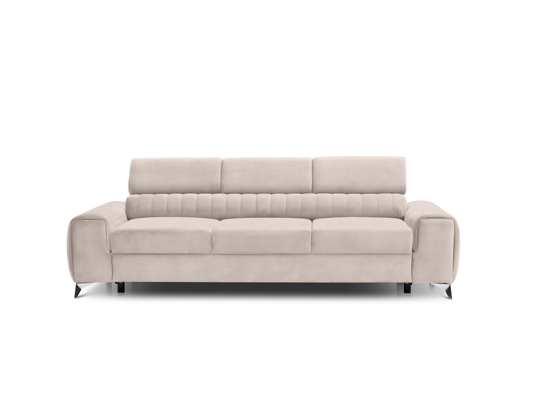 Canapé droit 3 places convertible en velours Talisay